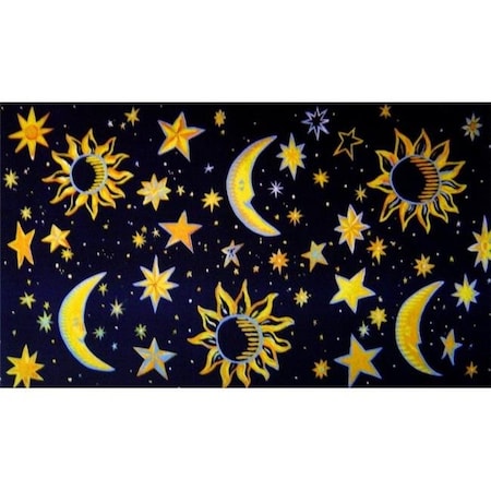 Custom Printed Rugs Custom Printed Rugs CPR013 Celestial Doormat Rug; Black; Gray & Gold - 18 x 30 in. CPR013